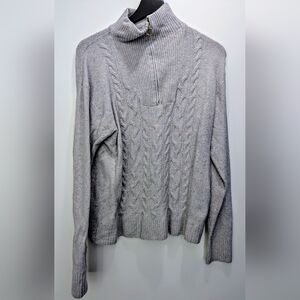 J. Crew Pink & Blue Mock Turtleneck Sweater